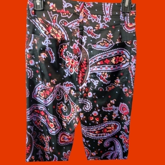 Danielle Bernstein paisley satin pant 24 size multicolor - Picture 6 of 11